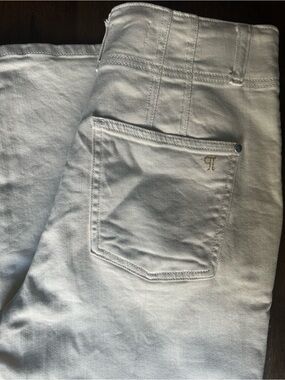 Pilcro Anthropologie Women’s High Rise Wide Leg Cream Cotton Blend Pant Size 28